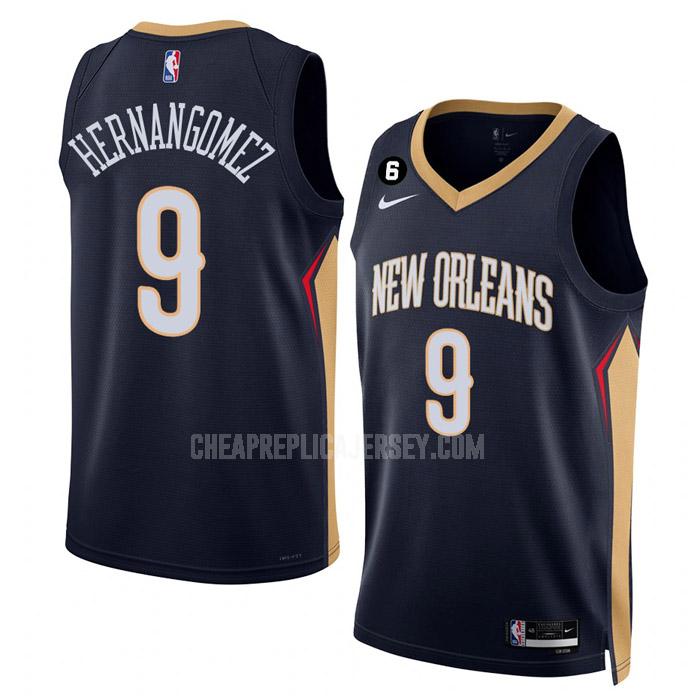 2022-23 men's new orleans pelicans willy hernangomez 9 navy icon edition replica jersey