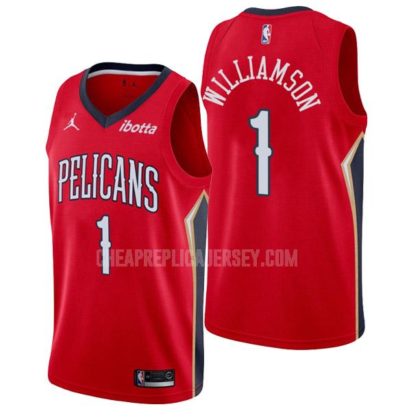 2022-23 men's new orleans pelicans zion williamson 1 red statement edition replica jersey