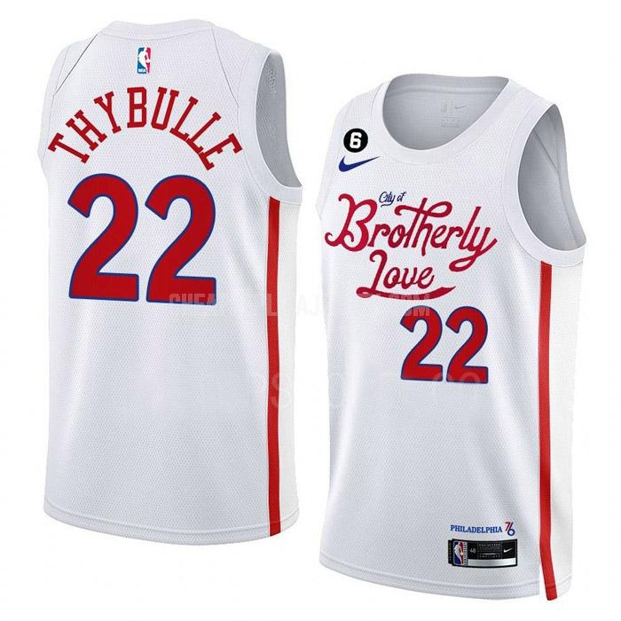 2022-23 men's philadelphia 76ers matisse thybulle 22 white city edition replica jersey