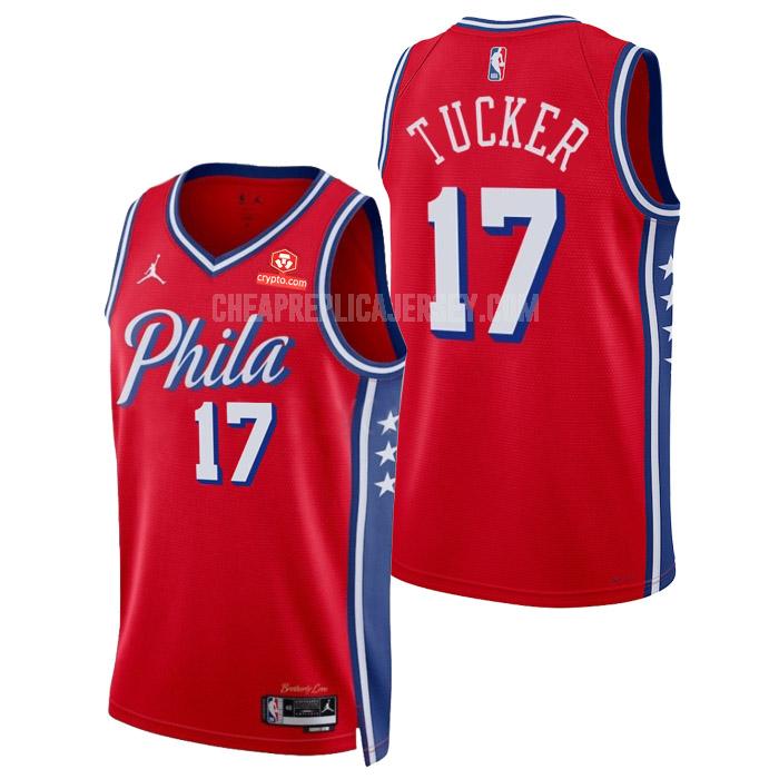 2022-23 men's philadelphia 76ers p.j. tucker 17 red statement edition replica jersey
