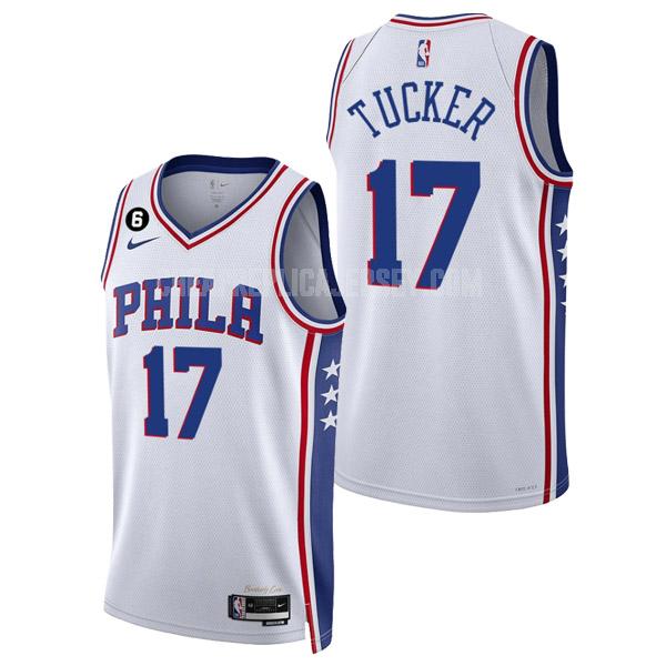 2022-23 men's philadelphia 76ers p.j. tucker 17 white association edition replica jersey