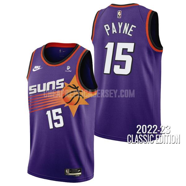 2022-23 men's phoenix suns cameron payne 15 purple classic edition replica jersey