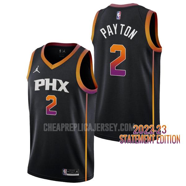 2022-23 men's phoenix suns elfrid payton 2 black statement edition replica jersey