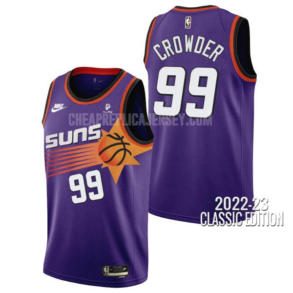 2022-23 men's phoenix suns jae crowder 99 purple classic edition replica jersey