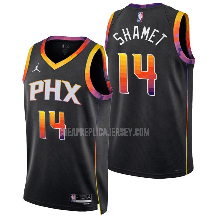 2022-23 men's phoenix suns landry shamet 14 black statement edition replica jersey
