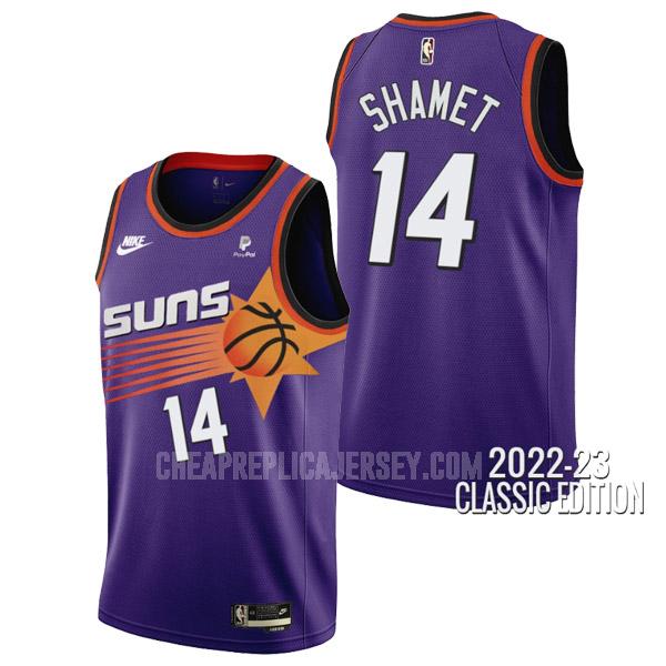2022-23 men's phoenix suns landry shamet 14 purple classic edition replica jersey