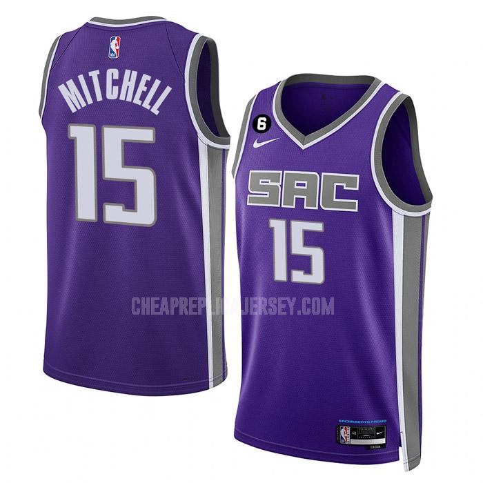 2022-23 men's sacramento kings davion mitchell 15 purple icon edition replica jersey