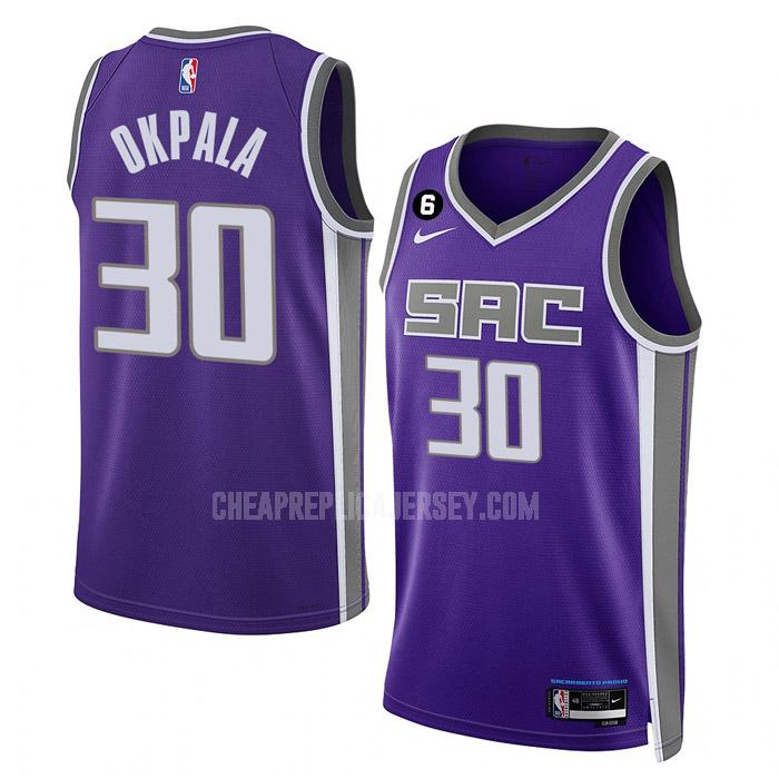 2022-23 men's sacramento kings kz okpala 30 purple icon edition replica jersey