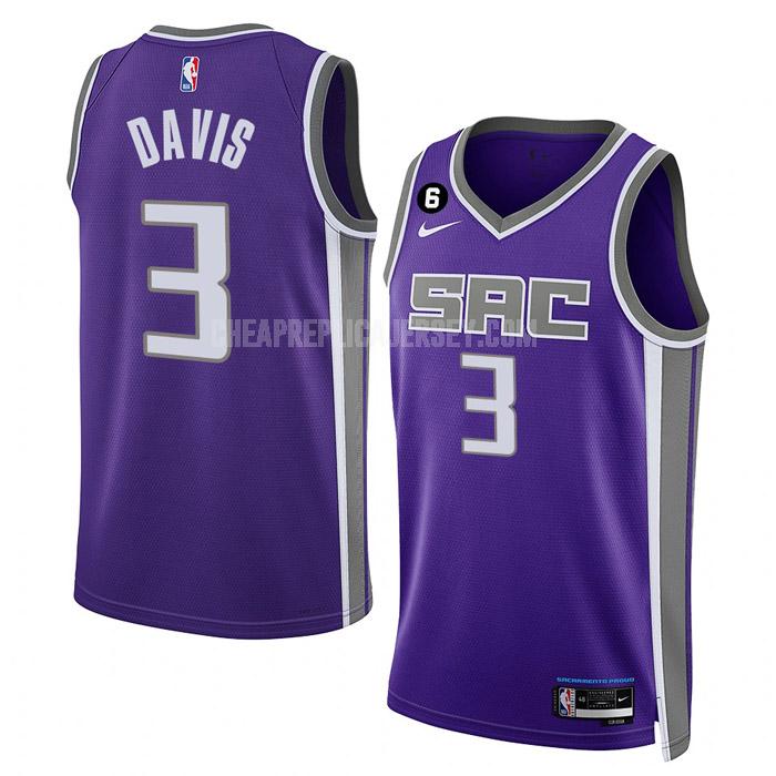 2022-23 men's sacramento kings terence davis 3 purple icon edition replica jersey