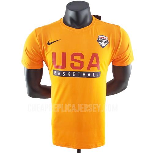 2022-23 men's usa yellow 22822a4 t-shirt basketball