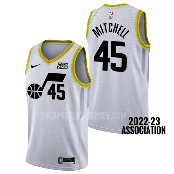 2022-23 men's utah jazz donovan mitchell 45 white association edition replica jersey