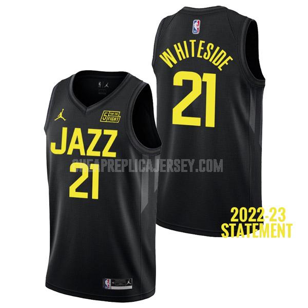 2022-23 men's utah jazz hassan whiteside 21 black statement edition replica jersey