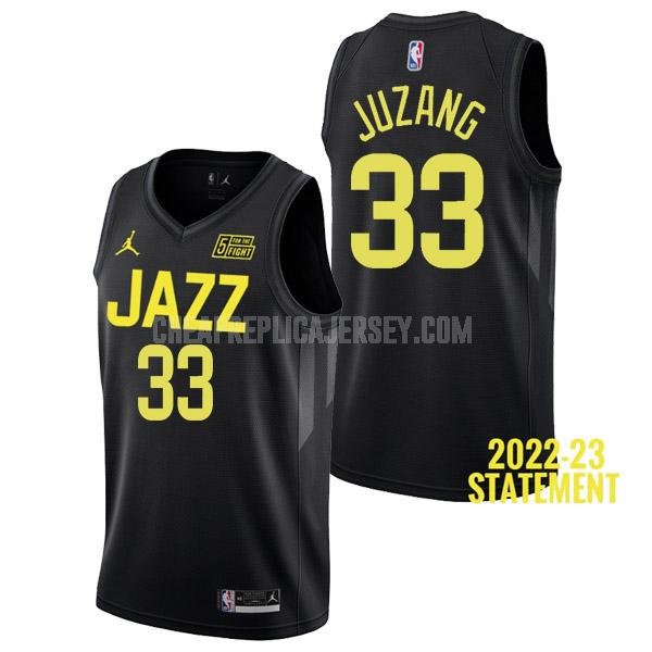 2022-23 men's utah jazz johnny juzang 33 black statement edition replica jersey