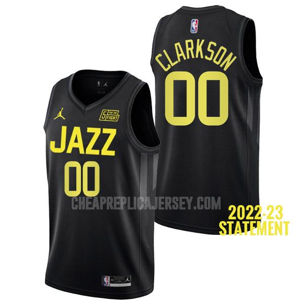 2022-23 men's utah jazz jordan clarkson 0 black statement edition replica jersey