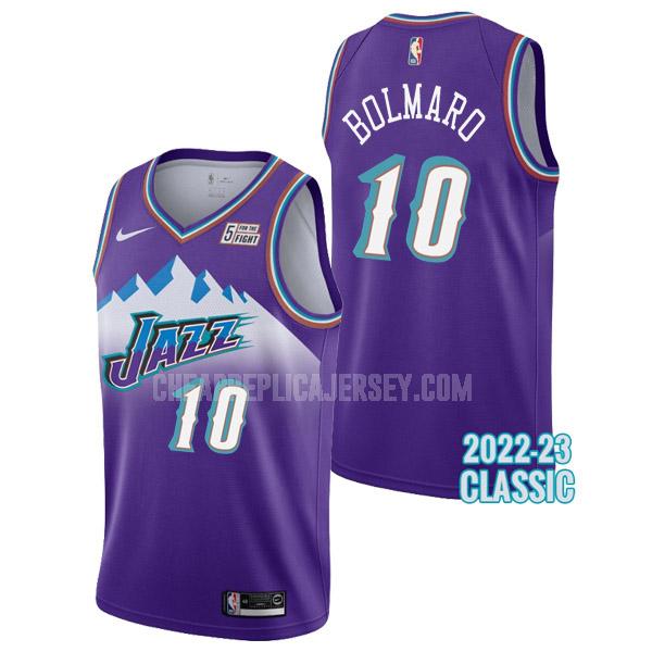 2022-23 men's utah jazz leandro bolmaro 10 purple classic edition replica jersey