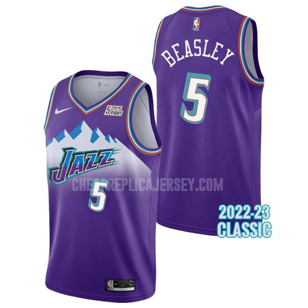 2022-23 men's utah jazz malik beasley 5 purple classic edition replica jersey