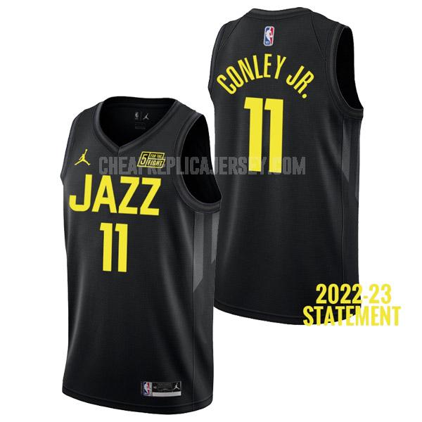 2022-23 men's utah jazz mike conley jr. 11 black statement edition replica jersey