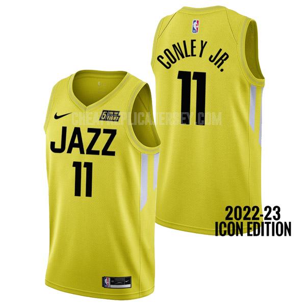 2022-23 men's utah jazz mike conley jr. 11 yellow icon edition replica jersey