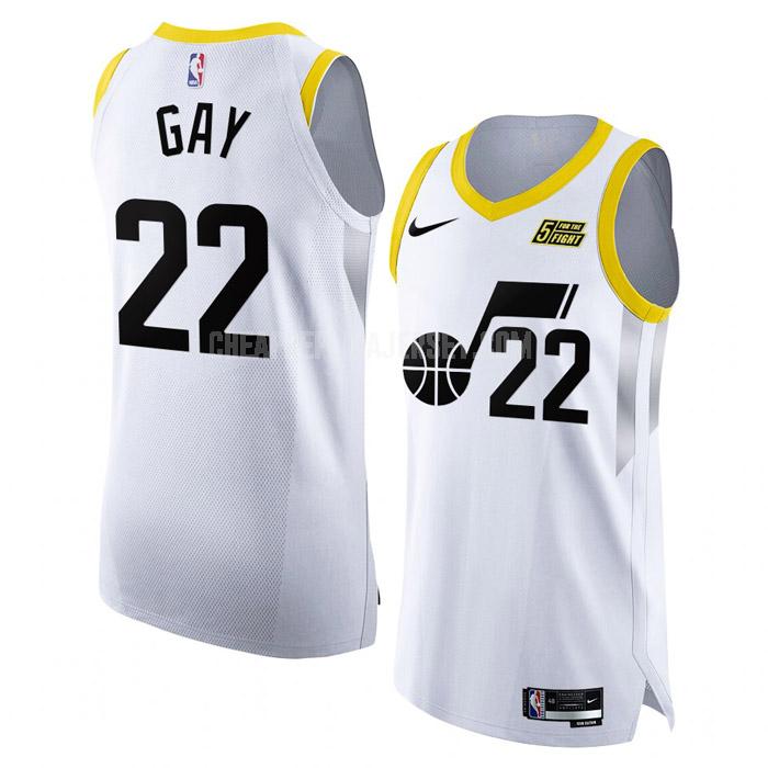 2022-23 men's utah jazz rudy gay 22 white association edition replica jersey