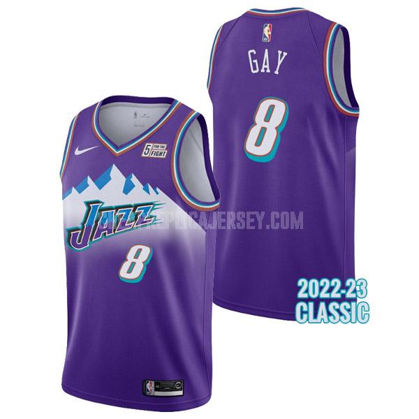 2022-23 men's utah jazz rudy gay 8 purple classic edition replica jersey