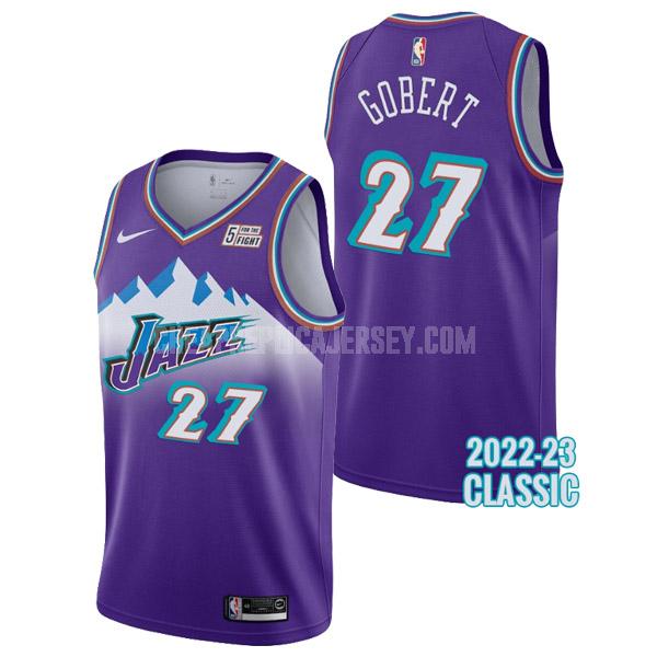 2022-23 men's utah jazz rudy gobert 27 purple classic edition replica jersey