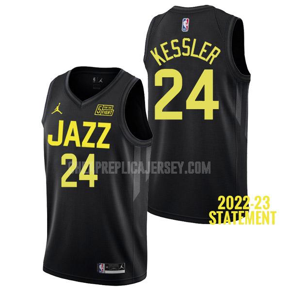 2022-23 men's utah jazz walker kessler 24 black statement edition replica jersey