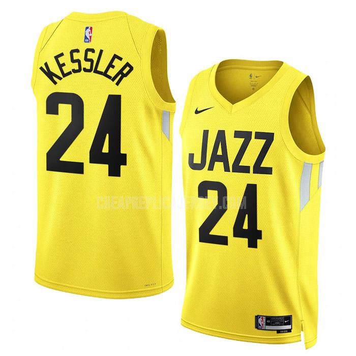 2022-23 men's utah jazz walker kessler 24 yellow icon edition replica jersey
