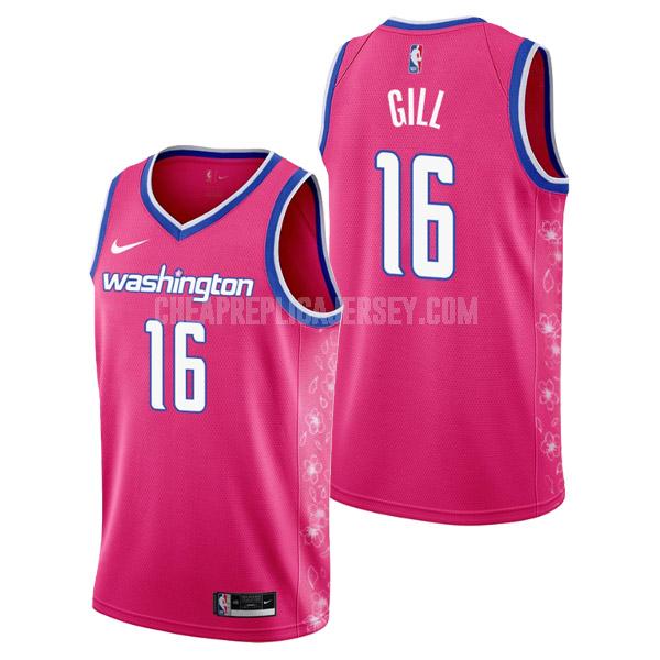2022-23 men's washington wizards anthony gill 16 pink cherry blossom city edition replica jersey