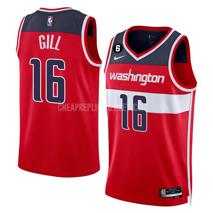 2022-23 men's washington wizards anthony gill 16 red icon edition replica jersey