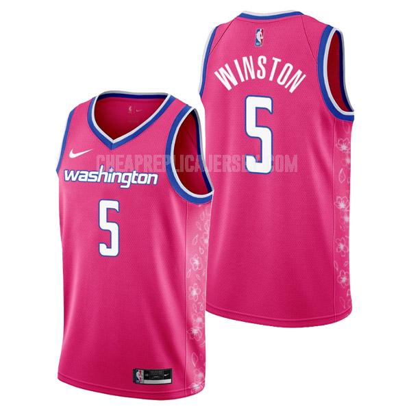 2022-23 men's washington wizards cassius winston 5 pink cherry blossom city edition replica jersey