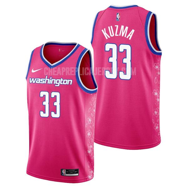 2022-23 men's washington wizards kyle kuzma 33 pink cherry blossom city edition replica jersey