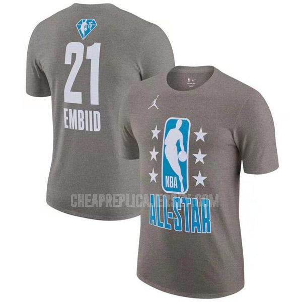 2022 men's all-star joel embiid 21 gray t-shirt