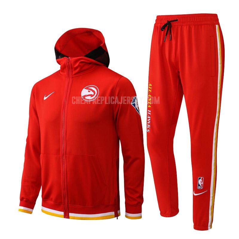 2022 men's atlanta hawks red hj011 hooded jacket
