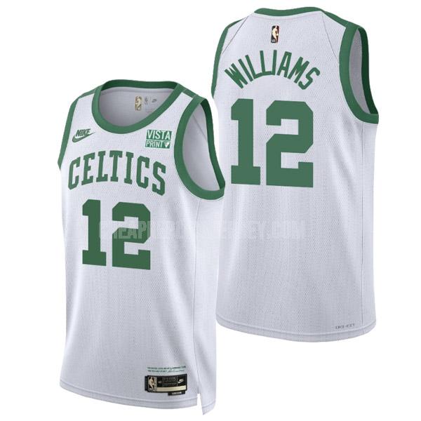 2022 men's boston celtics grant williams 12 white classic edition replica jersey