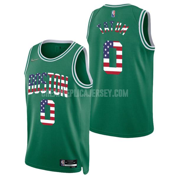 2022 men's boston celtics jayson tatum 0 green memorial day icon edition replica jersey