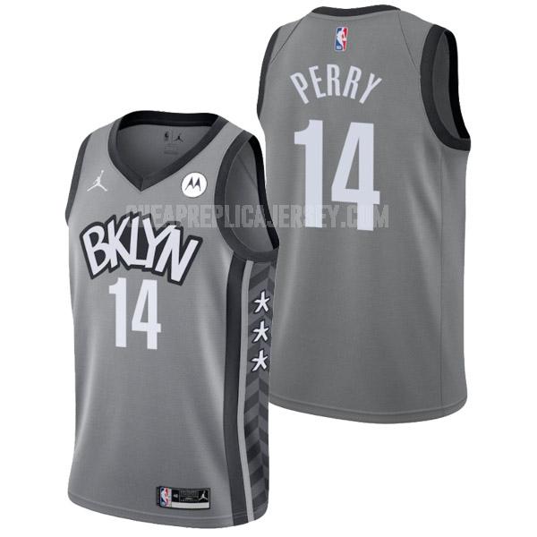 2022 men's brooklyn nets reggie perry 14 gray statement edition replica jersey