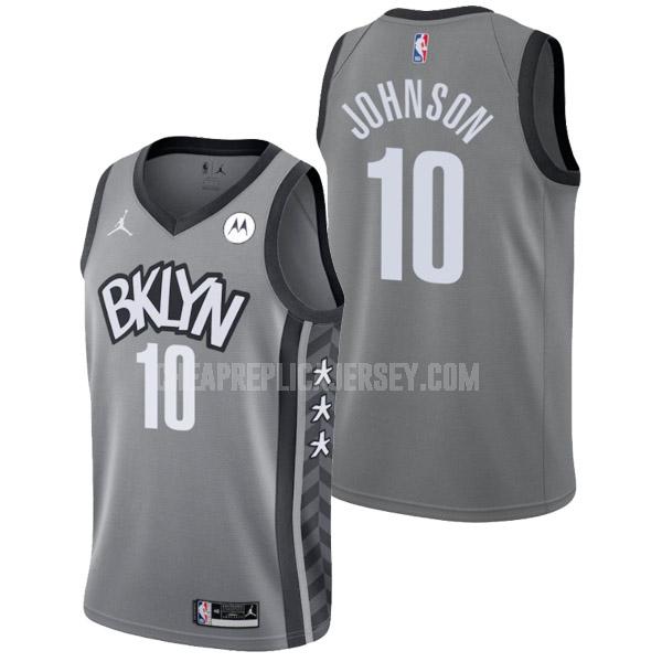 2022 men's brooklyn nets tyler johnson 10 gray statement edition replica jersey