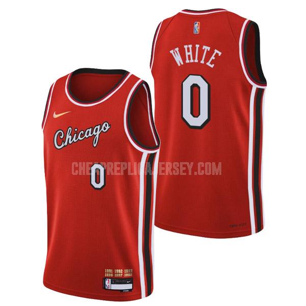 2022 men's chicago bulls coby white 0 red 75th anniversary city edition replica jersey