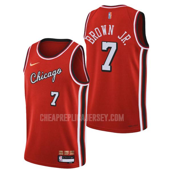 2022 men's chicago bulls troy brown jr. 7 red 75th anniversary city edition replica jersey