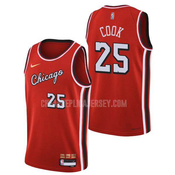 2022 men's chicago bulls tyler cook 25 red 75th anniversary city edition replica jersey