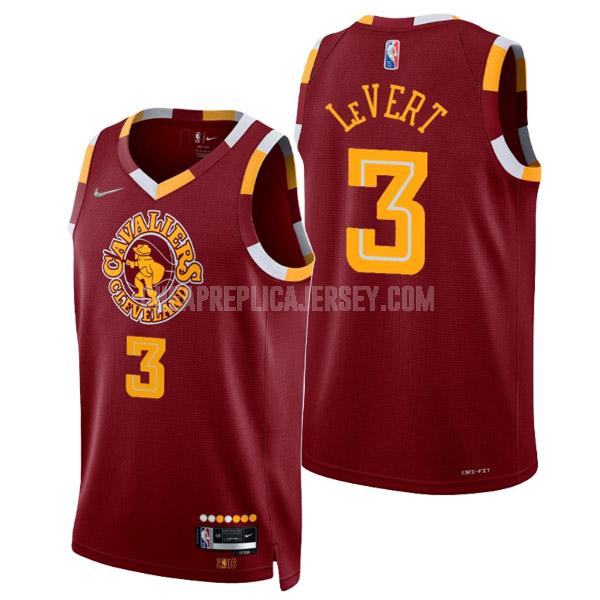 2022 men's cleveland cavaliers caris levert 3 red city edition replica jersey