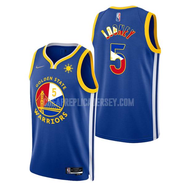 2022 men's golden state warriors kevon looney 5 royal filipino heritage icon edition replica jersey