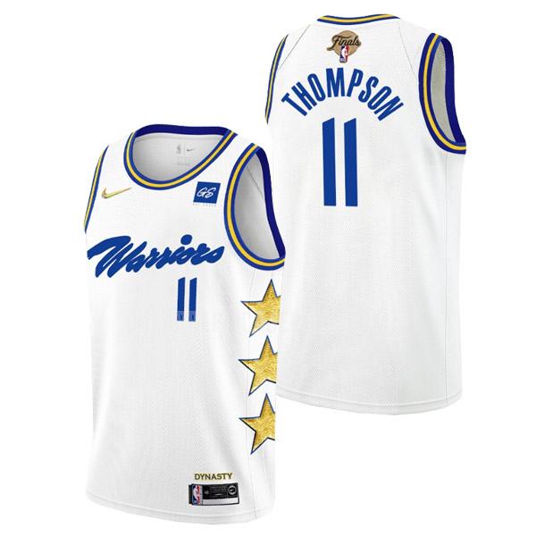 2022 men's golden state warriors klay thompson 11 white championship earned edition replica jersey