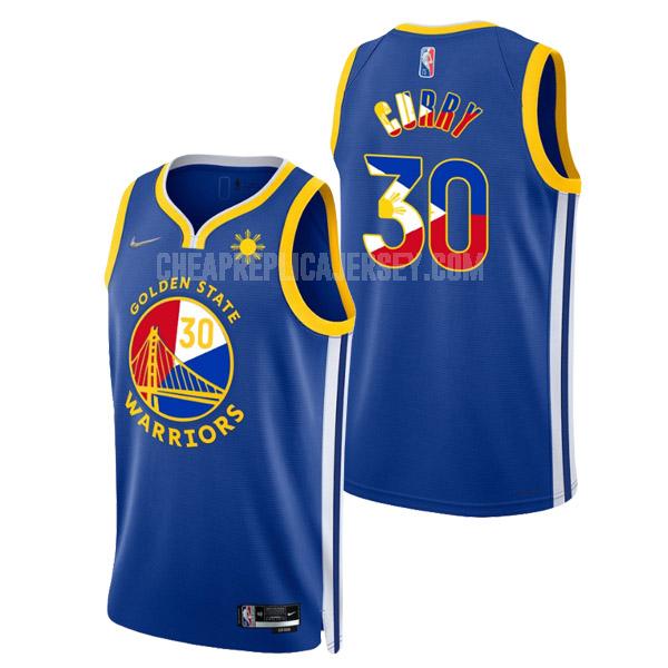 2022 men's golden state warriors stephen curry 30 royal filipino heritage icon edition replica jersey
