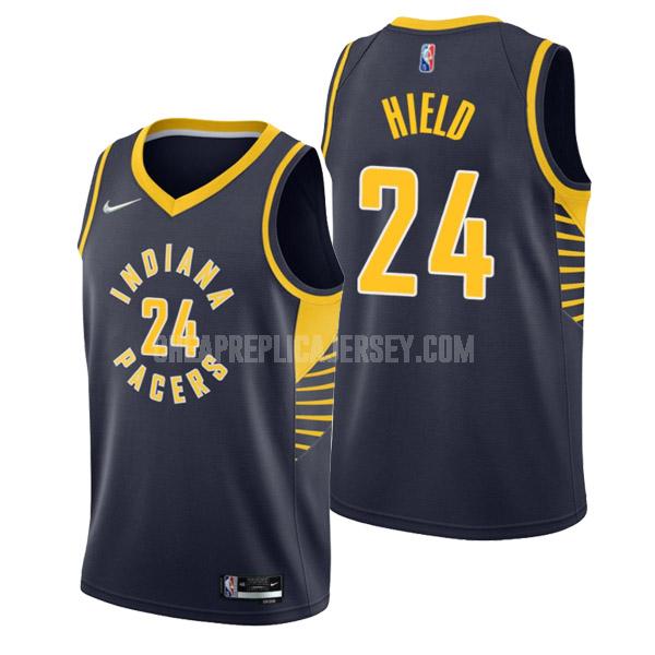2022 men's indiana pacers buddy hield 24 navy blue icon edition replica jersey