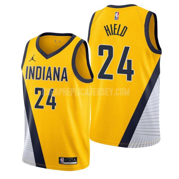 2022 men's indiana pacers buddy hield 24 yellow statement edition replica jersey