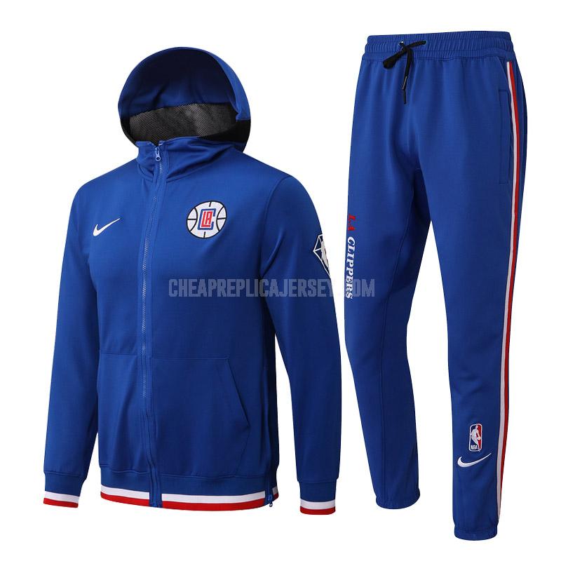 2022 men's los angeles clippers blue hj018 hooded jacket