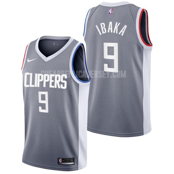 2022 men's los angeles clippers serge ibaka 9 gray earned edition replica jersey