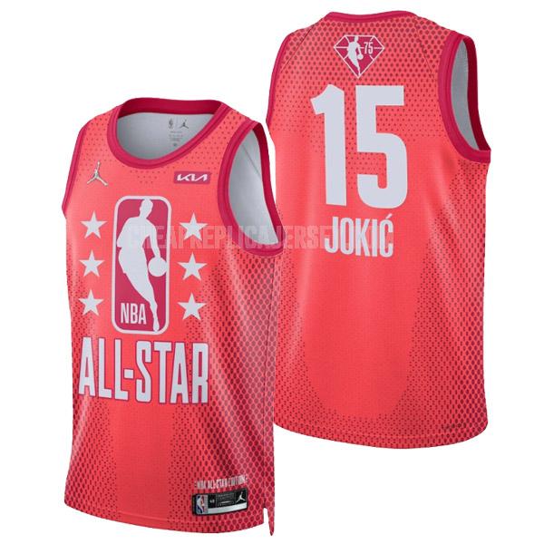 2022 men's nikola jokic 15 red nba all-star replica jersey