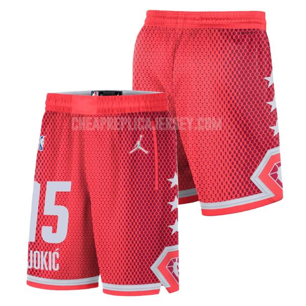 2022 men's nikola jokic 15 red nba all-star shorts